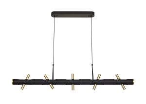 Lavazza Linear Pendant , 10 x 2W LED, 3000K, 2800lm, Sand Black, Gold, 3yrs Warranty