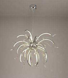 Lorovela Large Pendant, 20 x 4.5W LED, 3000K, 2549lm, Polished Chrome, 3yrs Warranty