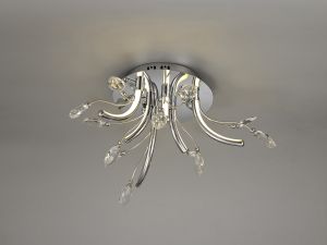 Lorovela 60cm Small Celing, 6 x 2W LED, 3000K, 580lm, Polished Chrome, 3yrs Warranty