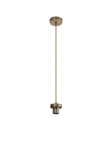 Zenth 10cm Antique Brass 1 Light E27 2m Pendant (FRAME ONLY)