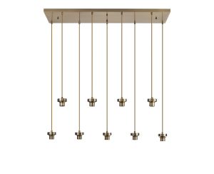 Zenth Antique Brass 9 Light E27 2m Rectangular Multiple Pendant (FRAME ONLY)