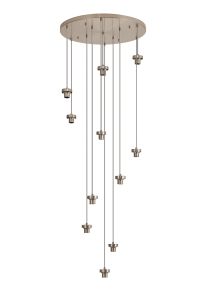 Zenth 70cm Satin Nickel 11 Light E27 3.5m Round Multiple Pendant (FRAME ONLY)