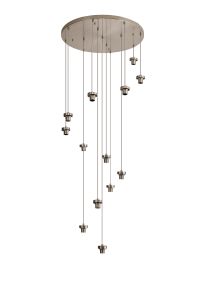 Zenth 80cm Satin Nickel 13 Light E27 4m Round Multiple Pendant (FRAME ONLY)