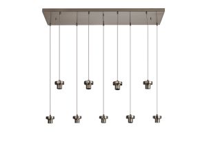 Zenth Satin Nickel 9 Light E27 2m Rectangular Multiple Pendant (FRAME ONLY)