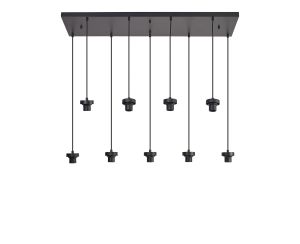 Zenth Satin Black 9 Light E27 2m Rectangular Multiple Pendant (FRAME ONLY)