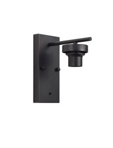 Zenth Satin Black 1 Light E27 Switched Wall Light (FRAME ONLY)