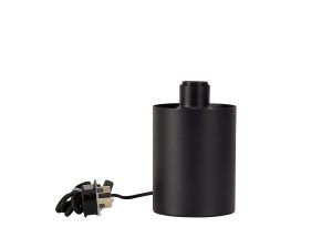 Zenth Satin Black 1 LIght E27 15cm Uplight Table Lamp Without Shade,
