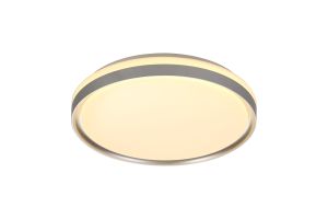 Massimo Ceiling 39cm, 1 x 24W LED, 3 Step-Dimmable, 3000K, 1000lm, IP44, Silver/White Acrylic, 3yrs Warranty