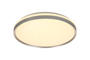 Massimo Ceiling 48cm, 1 x 36W LED 3 Step-Dimmable, 3000K, 1575lm, IP44, Silver/White Acrylic, 3yrs Warranty