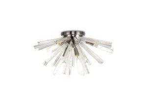 Menoonda 6 Light E14, Semi Flush Polished Nickel / Clear Glass