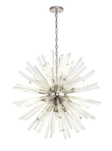 Menoonda 90cm 16 Light E27, Round Pendant Polished Nickel / Clear Glass Item Weight: 15kg