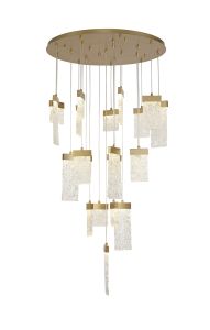 Metricsilo 86cm Pendant Round 5m, 21 x 4.5W LED, 3000K, 3360lm, Painted Brushed Gold, 3yrs Warranty Item Weight: 34.2kg
