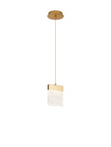 Metricsilo 14cm Small Pendant 2m, 1 x 4.5W LED, 3000K, 160lm, Painted Brushed Gold, 3yrs Warranty