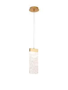 Metricsilo 14cm Large Pendant 2m, 1 x 4.5W LED, 3000K, 160lm, Painted Brushed Gold, 3yrs Warranty