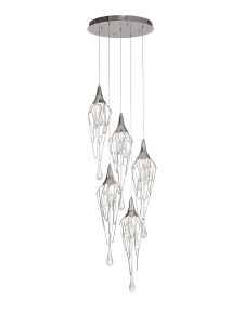 Mira 38cm Pendant Round, 5 x GU10, Polished Chrome