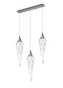 Mira Linear Pendant Bar, 3 x GU10, Polished Chrome