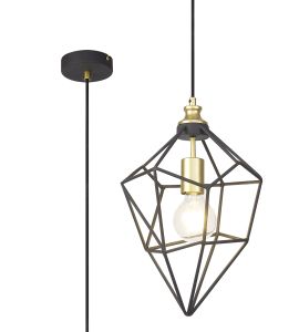 Modomano 25cm Medium Pendant, 1 x E27, Painted Gold & Sand Black