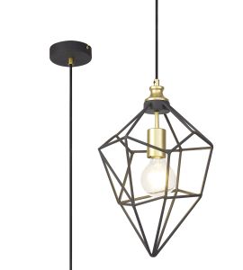 Modomano 25cm Medium Pendant, 1 x E27, Painted Gold & Sand Black