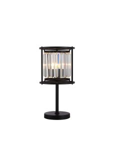 Munito Table Lamp, 1 x E27, Satin Black / Clear
