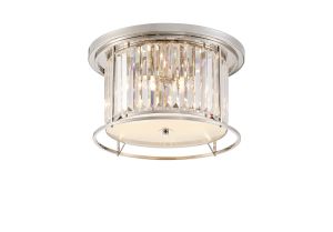 Munito Ceiling, 4 x E27, Polished Nickel / Clear