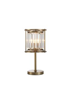 Munito Table Lamp, 1x E27, Antique Brass / Clear