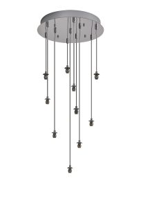 Acacia 40cm Polished Chrome 10 Light G9 2m Round Multiple Pendant (FRAME ONLY), Suitable For A Vast Selection Of Glass Shades