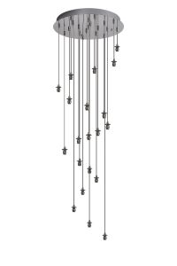 Acacia 50cm Polished Chrome 20 Light G9 10 x 3m / 4m Round Multiple Pendant (FRAME ONLY), Suitable For A Vast Selection Of Glass Shades