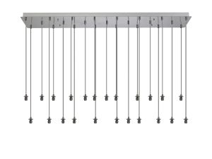 Acacia Polished Chrome 23 Light G9 2m Linear Multiple Pendant (FRAME ONLY), Suitable For A Vast Selection Of Glass Shades
