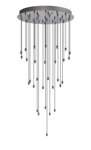 Acacia 60cm Polished Chrome 30 Light G9 10 x 3m / 4m / 5m Round Multiple Pendant (FRAME ONLY), Suitable For A Vast Selection Of Glass Shades