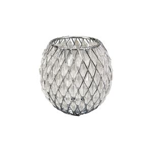 Loralo Bowl Polished Chrome/Clear Beaded Glass Shade (C)