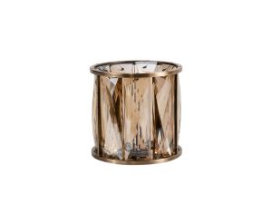Acacia 10.8cm Non-Electric Antique Brass / Cognac Crystal Shade (A),