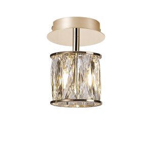 Acacia 12cm 1 Light G9 Flush Light French Gold / Clear Crystal Shade