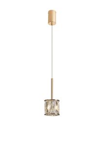 Acacia 10.8cm 1 Light G9 2m Single Pendant French Gold / Clear Crystal Shade