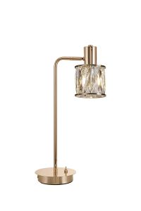 Acacia 1 Light G9 Reader Crystal Table Lamp French Gold & Clear Crystal Shade