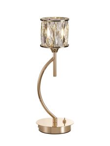 Acacia 1 Light G9 Vertical Crystal Table Lamp French Gold & Clear Crystal Shade