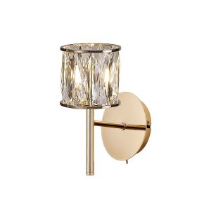 Acacia 1 Light G9 Switched Wall Lamp French Gold / Clear Crystal Shade