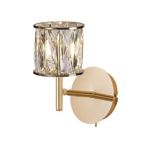 Acacia 1 Light Adjustable G9 Switched Wall Lamp French Gold / Clear Crystal Shade