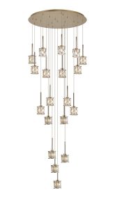 Acacia 76.8cm 19 Light G9 3.5m Round Multiple Pendant French Gold / Clear Crystal Shade, Item Weight: 25.1kg