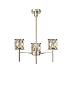 Acacia 45.5cm 3 Light G9 Telescopic/Semi Flush French Gold / Clear Crystal Shade