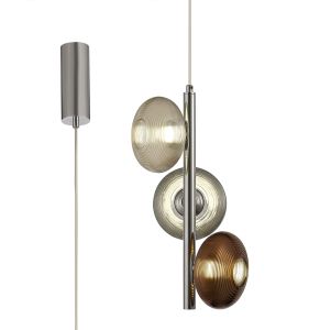 Mozarella Multiple Pendant, 3 x 8W LED, 4000K, Smoked, Copper & Champagne/Polished Chrome, 3yrs Warranty