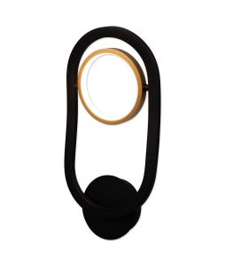 Corvus Wall Lamp, 1 Ring, 8W LED, 3200K, 440lm, Satin Black / Gold, 3yrs Warranty
