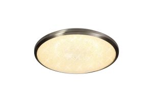 Namelix Ceiling, 35cm 1 x 18W LED, 3000K, 1044lm, IP44, Satin Nickel/Crystaline, 3yrs Warranty