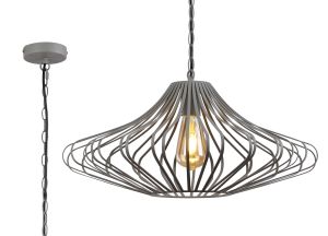 Nero 51cm Pendant, 1 x E27, Sand Grey
