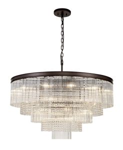 Nutration 100cm Large 3 Tier Round Pendant, 27 Light E14, Brown Oxide, Item Weight: 28.6kg