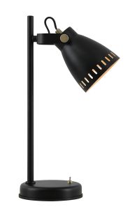 Oberlo Adjustable Table Lamp, 1 x E27, Matt Black/Antique Brass/Khaki