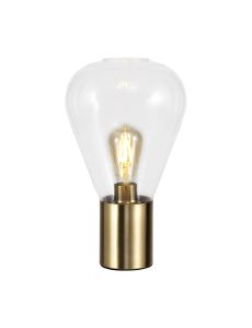 Odeyscene Narrow Table Lamp, 1 x E27, Aged Brass/Clear Glass