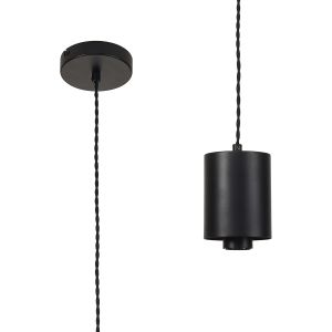 Odeyscene Pendant (FRAME ONLY), 1 x E27, Satin Black/Black Braided Twisted Cable