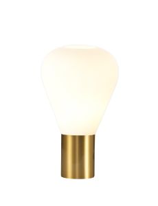Odeyscene Narrow Table Lamp, 1 x E27, Aged Brass/Opal Glass