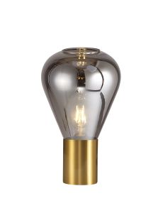 Odeyscene Narrow Table Lamp, 1 x E27, Aged Brass/Smoke Plated Glass