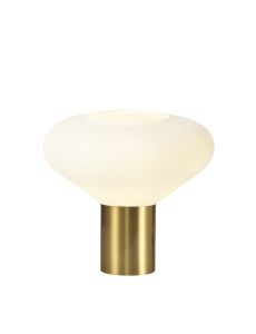 Odeyscene Wide Table Lamp, 1 x E27, Aged Brass/Opal Glass